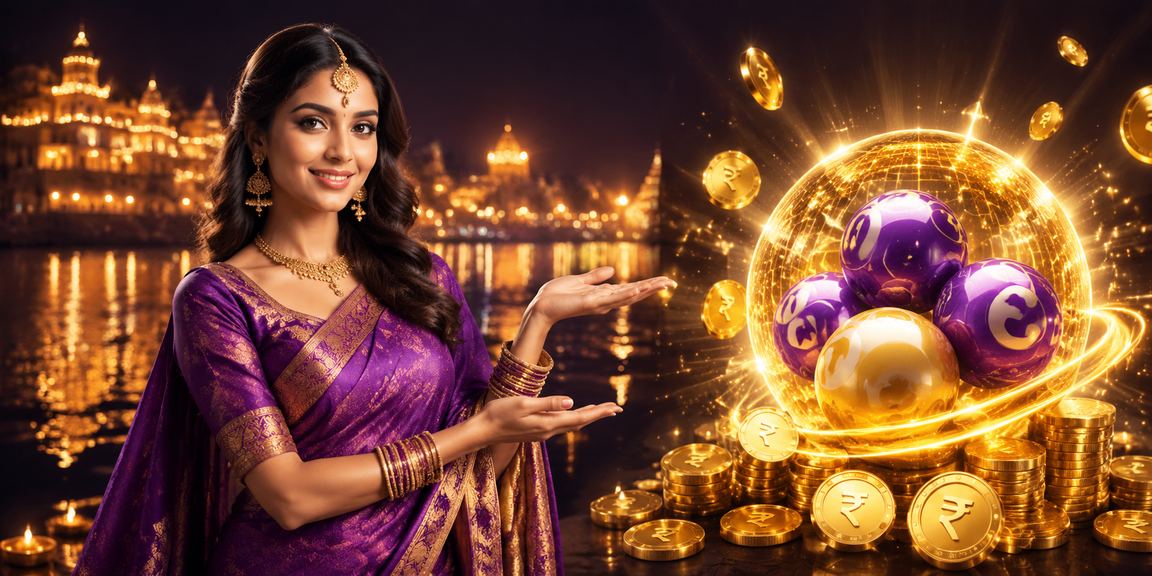 Symbolic image of Indian lottery tickets with rupees illustrating jackpots